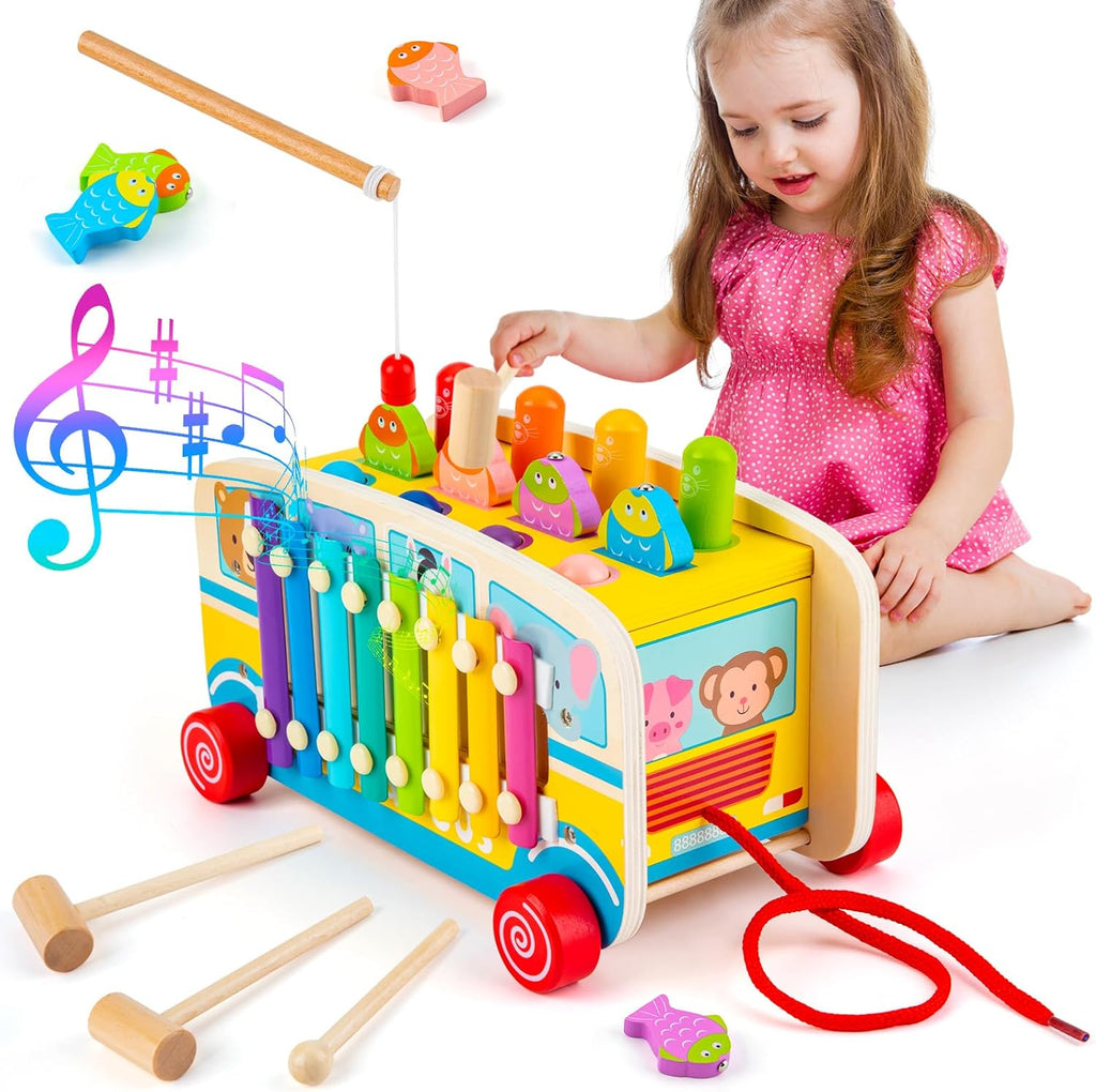 Jouet éducatif 4‑en‑1 Montessori en bois pour enfants – Wardmelstore