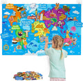 Plateau Montessori carte du monde en feutrine – découverte de la géographie pour enfants – Wardmelstore