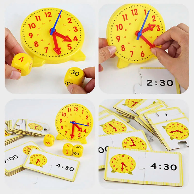 Horloge éducative avec aiguilles mobiles pour comprendre heures minutes secondes