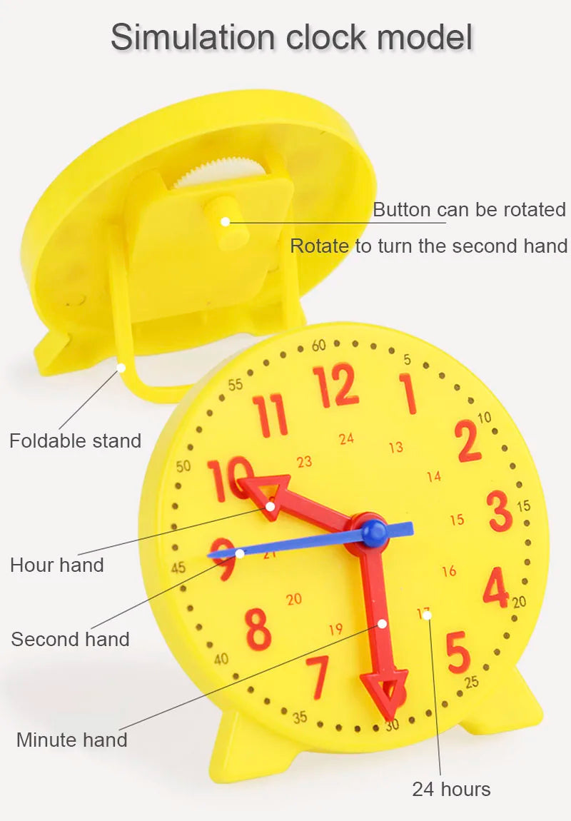 Ensemble horloge analogique et cartes digitales pour apprentissage du temps