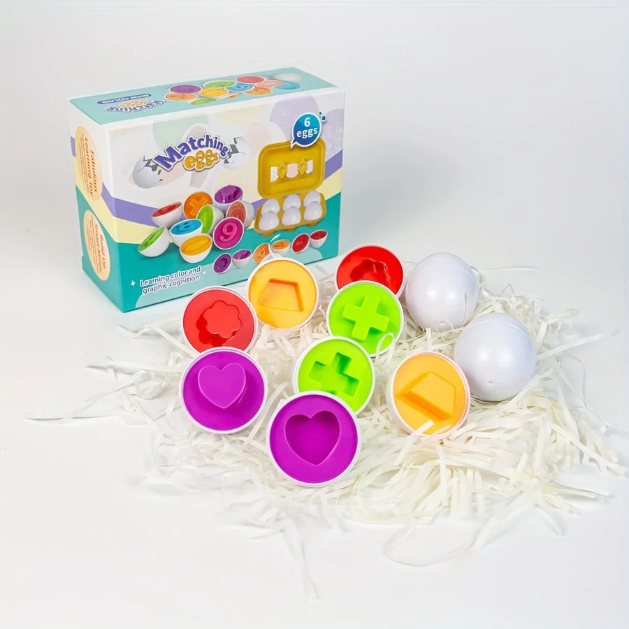 Boîte de rangement avec œufs éducatifs formes et couleurs