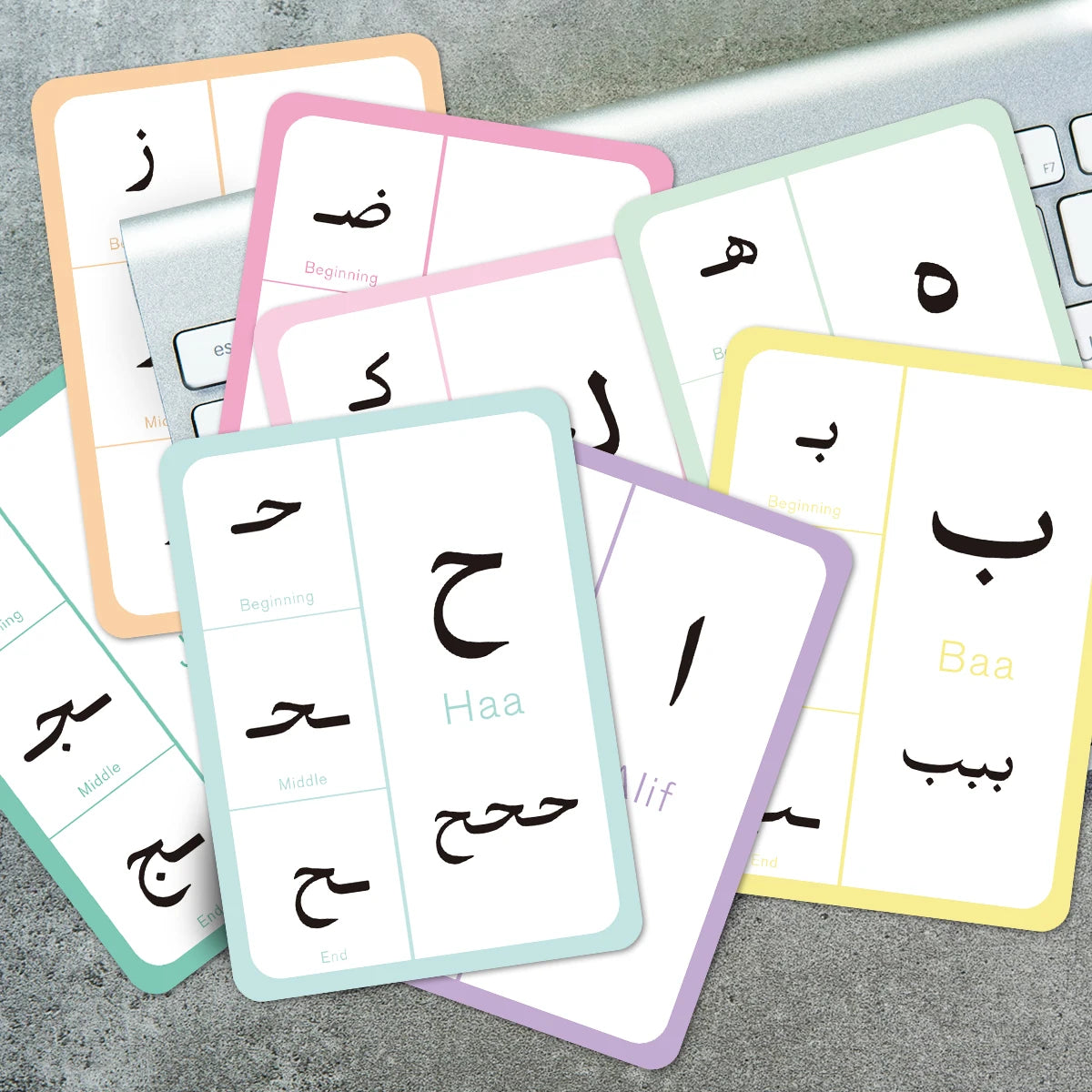 Cartes éducatives alphabet arabe pour enfants débutants