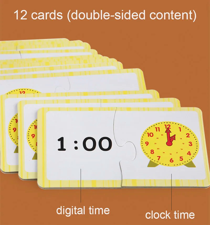 Cartes digitales d’apprentissage de l’heure pour enfants