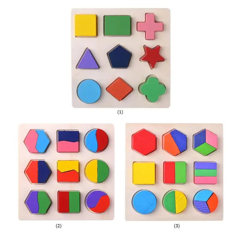 Formes géométriques en bois colorées – activité Montessori de tri et logique