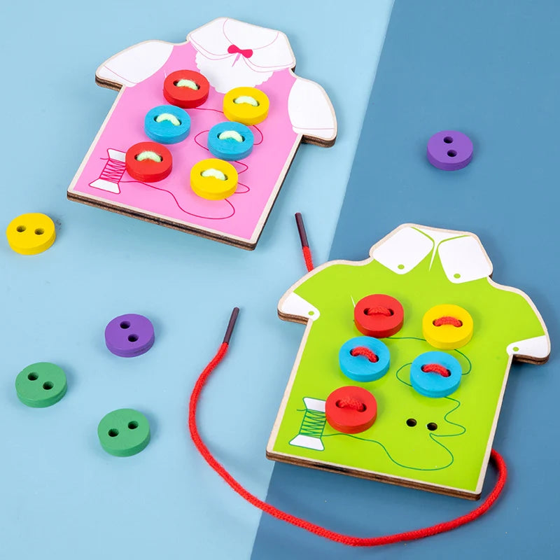 Jeu Montessori Habillage – Lacets, Boutons & Fermeture (Autonomie 3–6 ans)