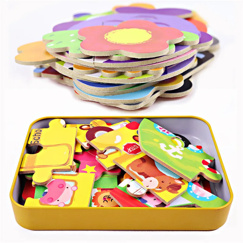 Puzzle Montessori en bois – pièces épaisses – Wardmelstore