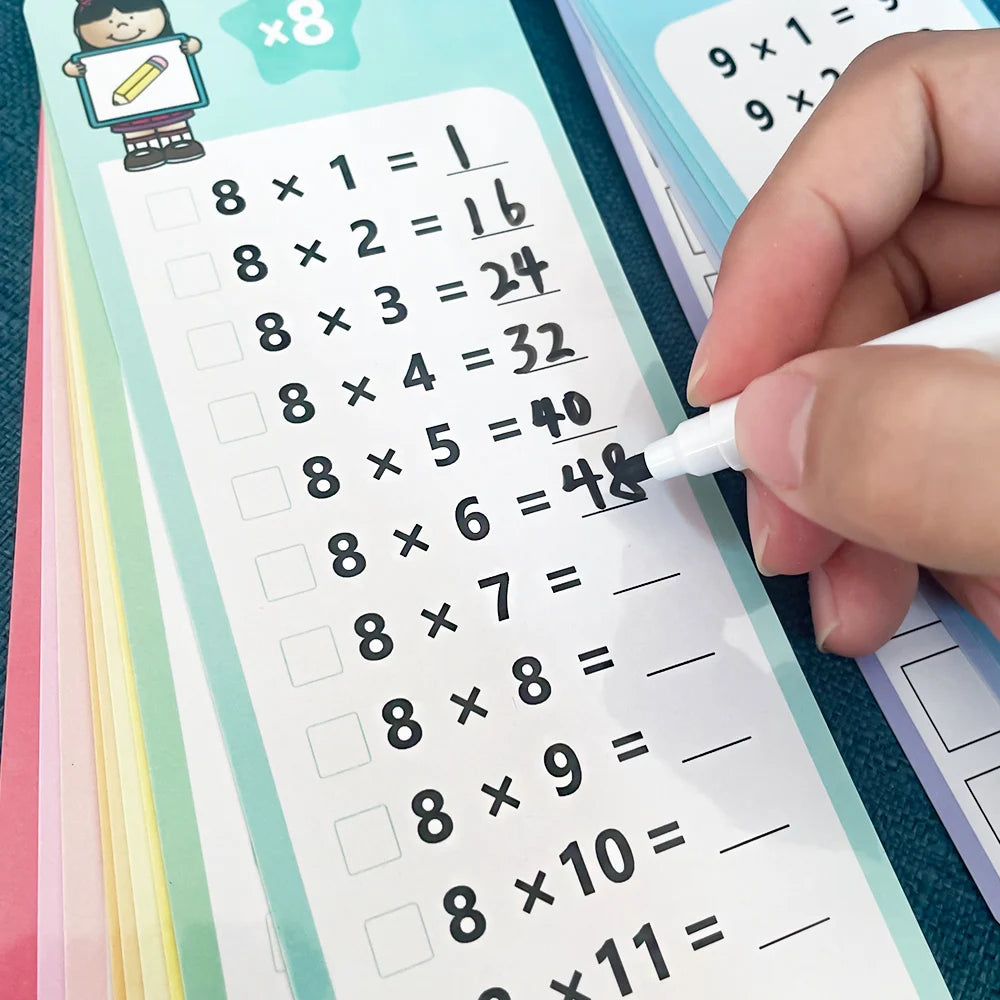 Tables de multiplication par 8 – support pédagogique Montessori
