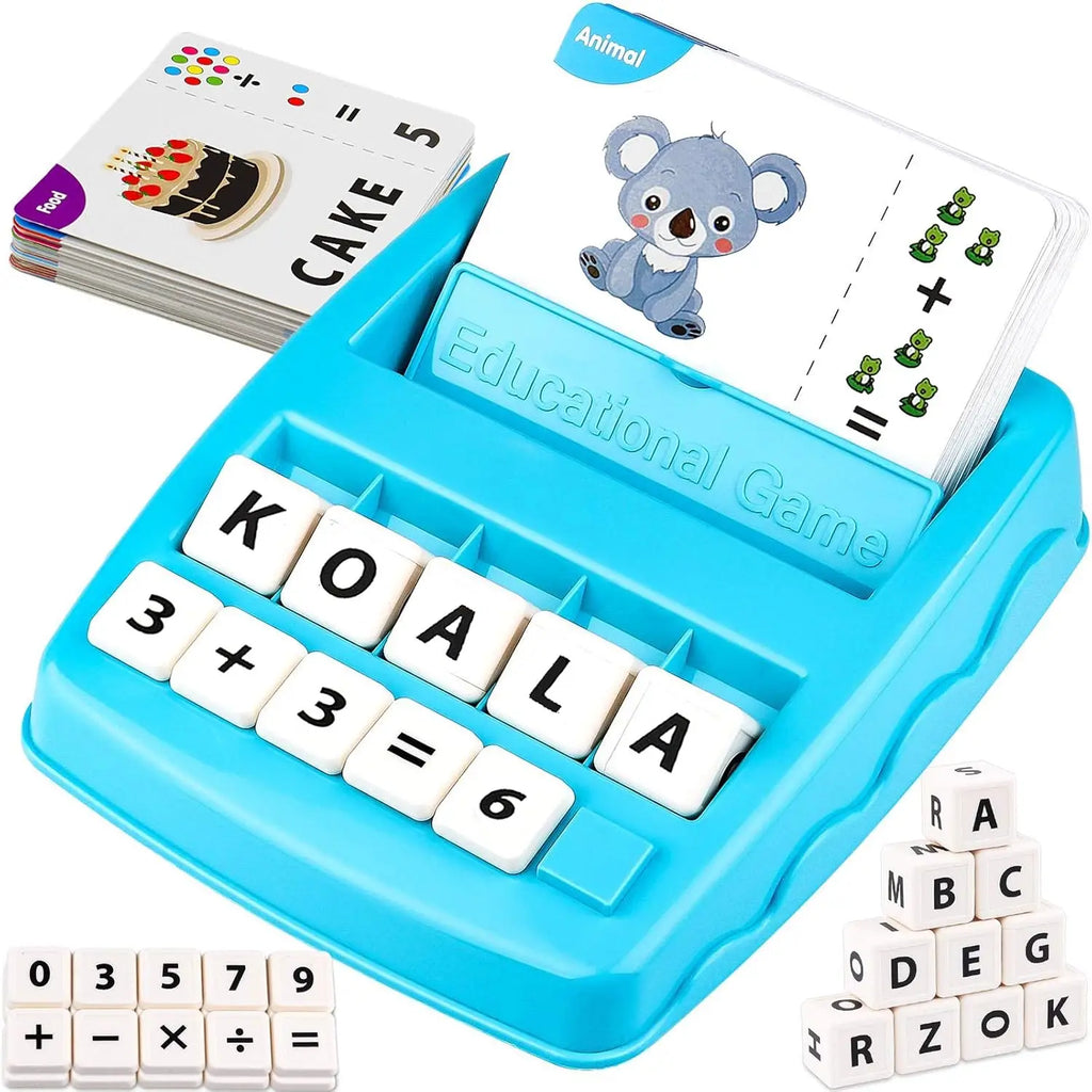 Jeu éducatif 2-en-1 pour apprendre les lettres, les mots simples et les premiers chiffres
