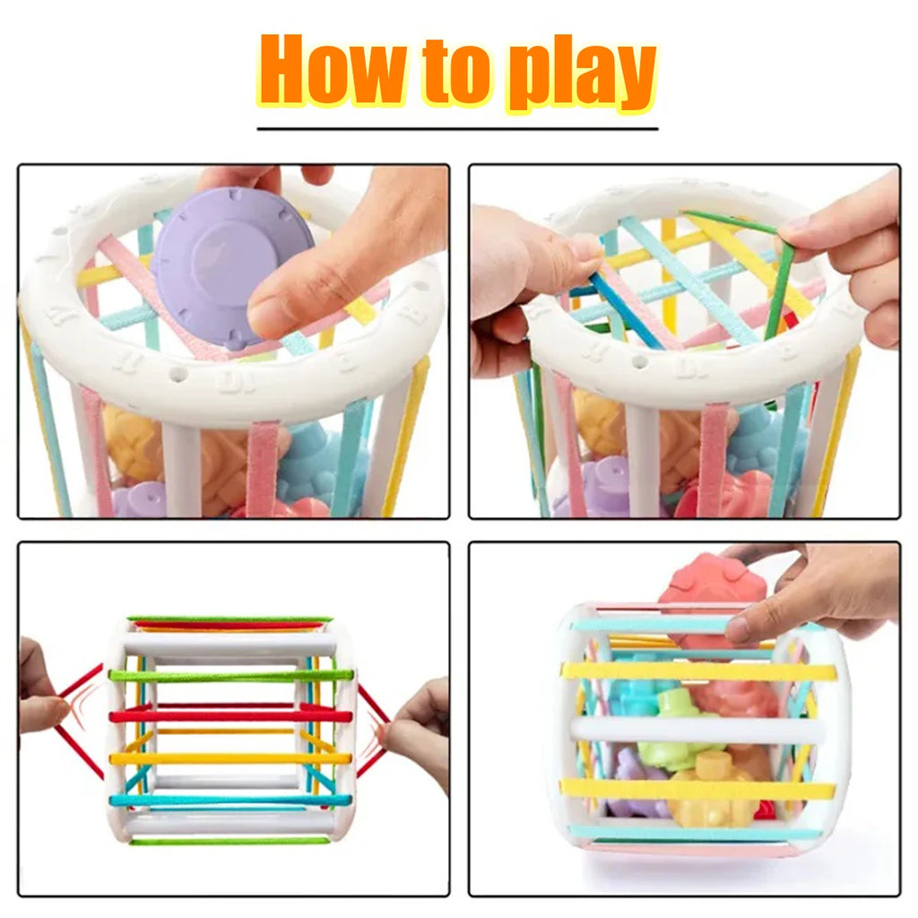 Cube sensoriel coloré – activité d’éveil Montessori 18 mois+