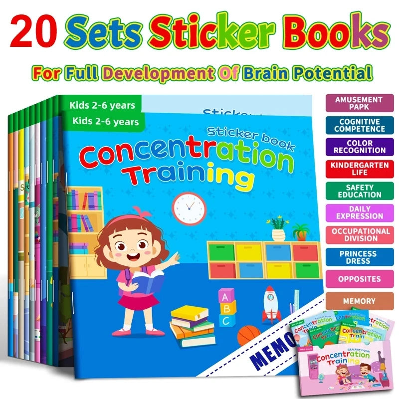Livre d’autocollants Montessori – activités éducatives pour enfants 3–6 ans”