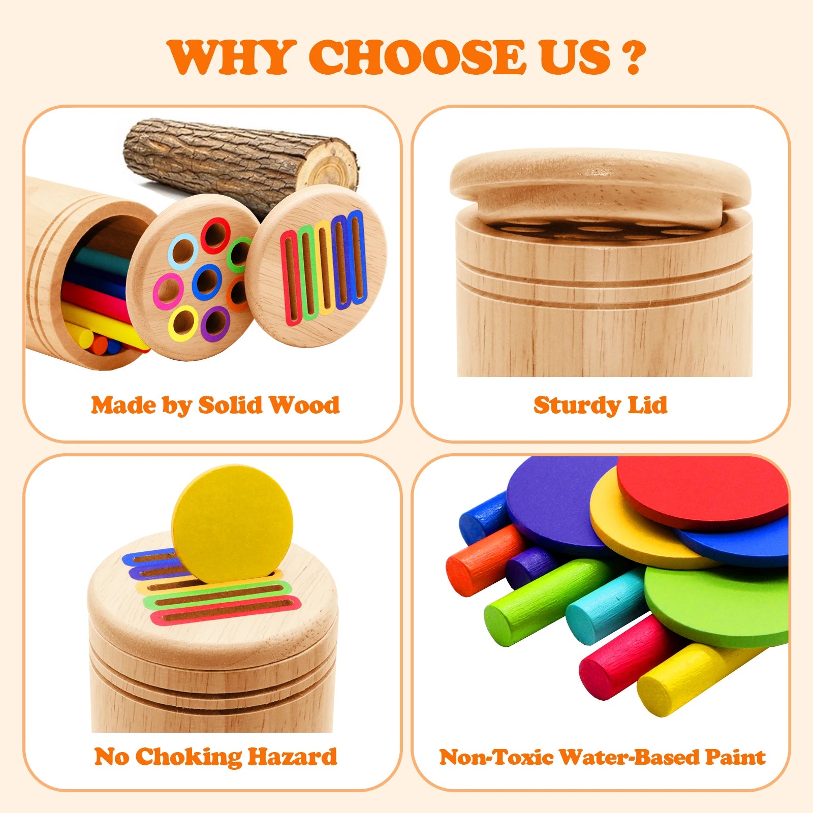 Puzzle Montessori de tri des couleurs – jouet éducatif 2–5 ans