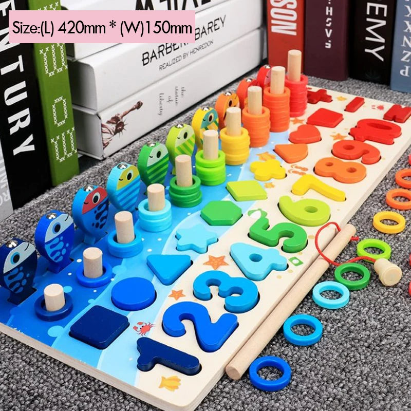 Puzzle éducatif Montessori complet avec tri, chiffres et anneaux