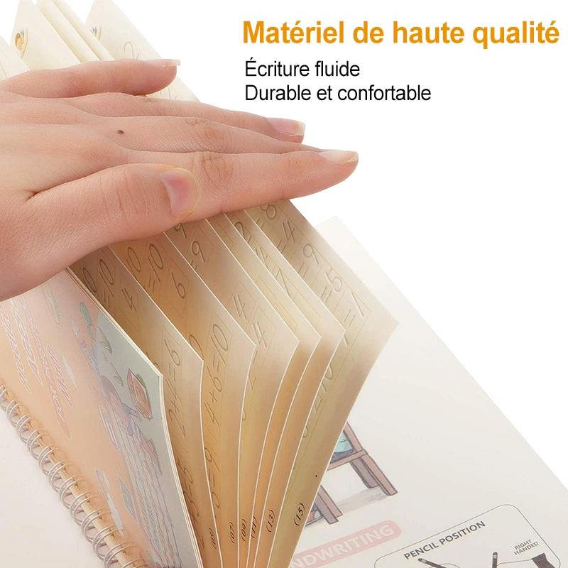 4 Cahiers Magiques Réutilisables – Écriture & Calligraphie Française (3–6 ans)