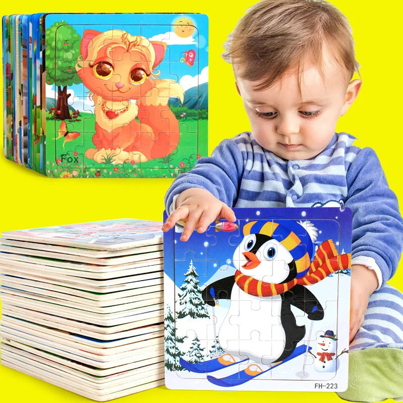 Enfant qui assemble le puzzle 3D Montessori bois – développement motricité fine