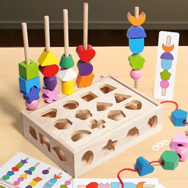 Variante Barres 4 Colonnes – enfilage et tri de couleurs Montessori