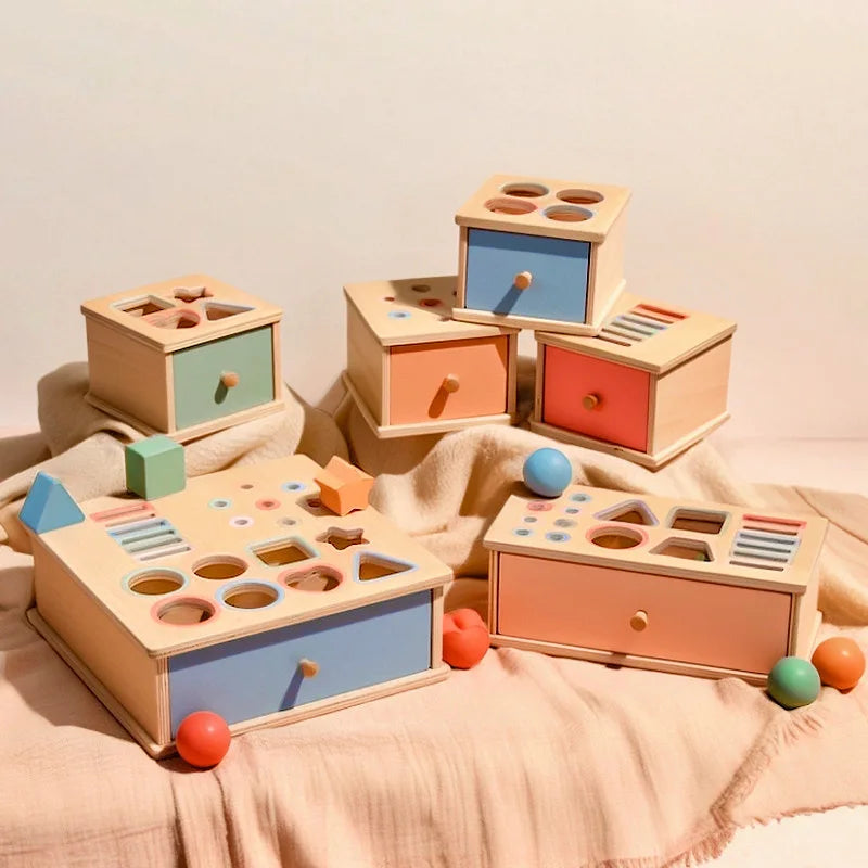 Boîte permanence de l'objet Montessori – tri formes et couleurs bébé 6-18 mois