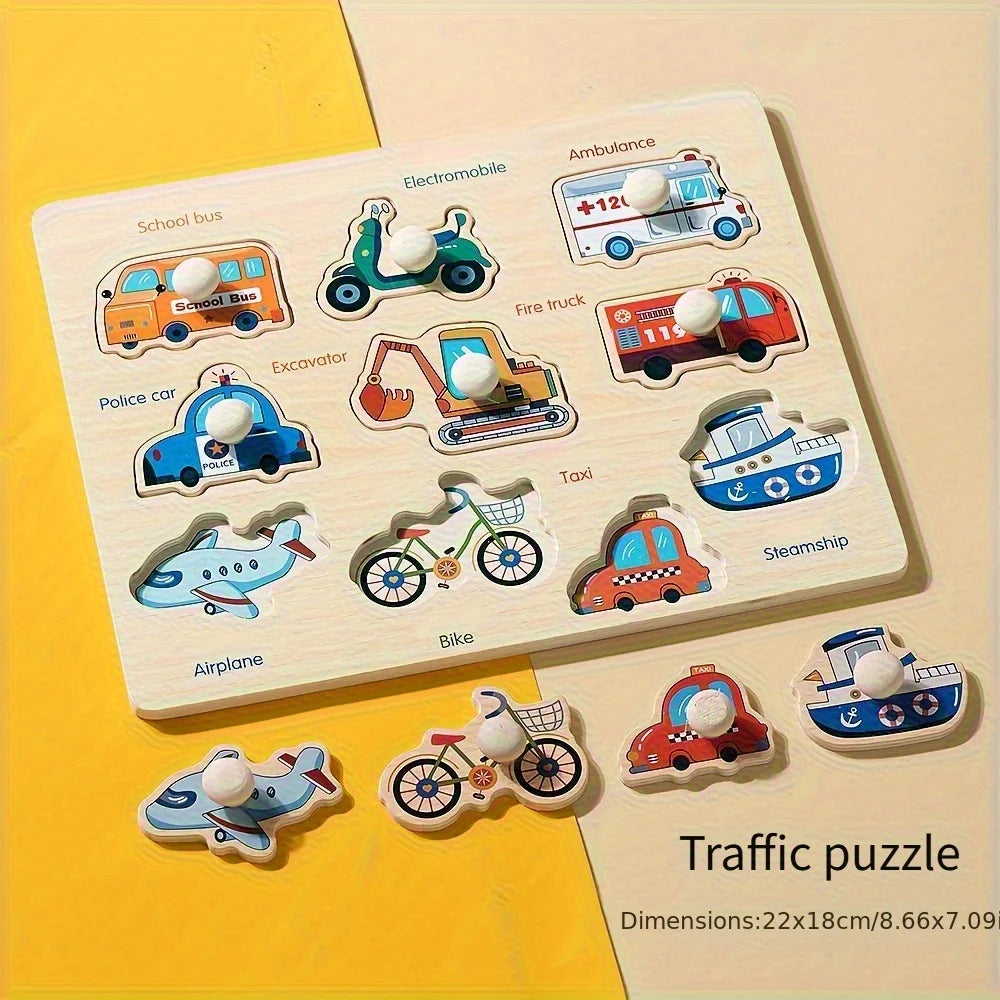 Puzzle Géométrique Montessori – Il Trouve Seul, Il Réussit Seul, Il Est Fier | Bois 1-3 ans