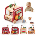 Bus Montessori en bois version 1 – animaux colorés à trier empiler compter 12-36 mois