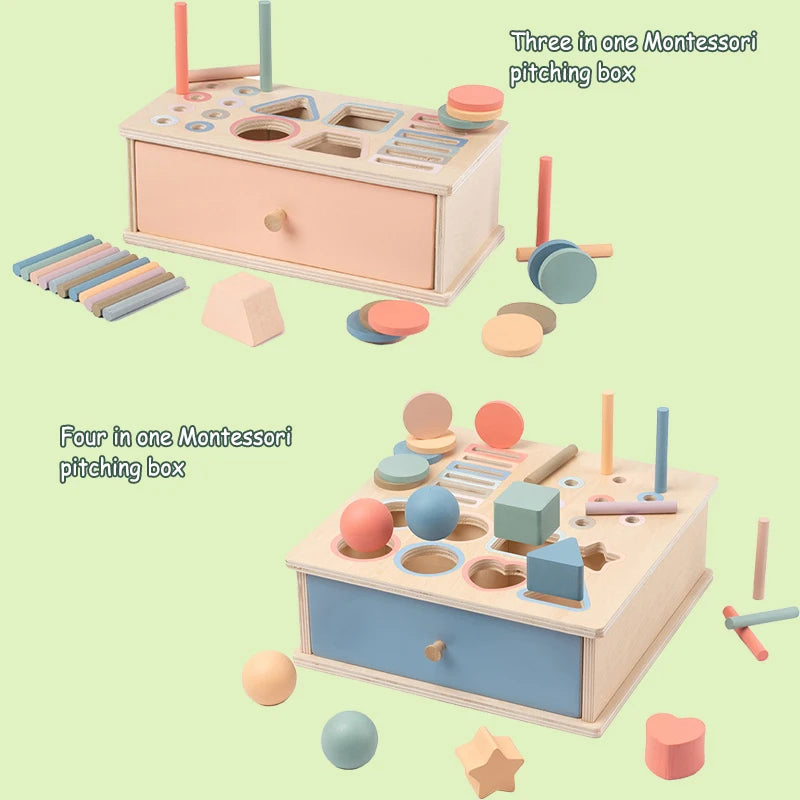 6 variantes boîte permanence objet Montessori – du simple au complet bois certifié CE
