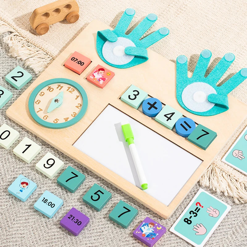 Console de comptage Montessori en situation de jeu – développement cognitif 18 mois à 3 ans
