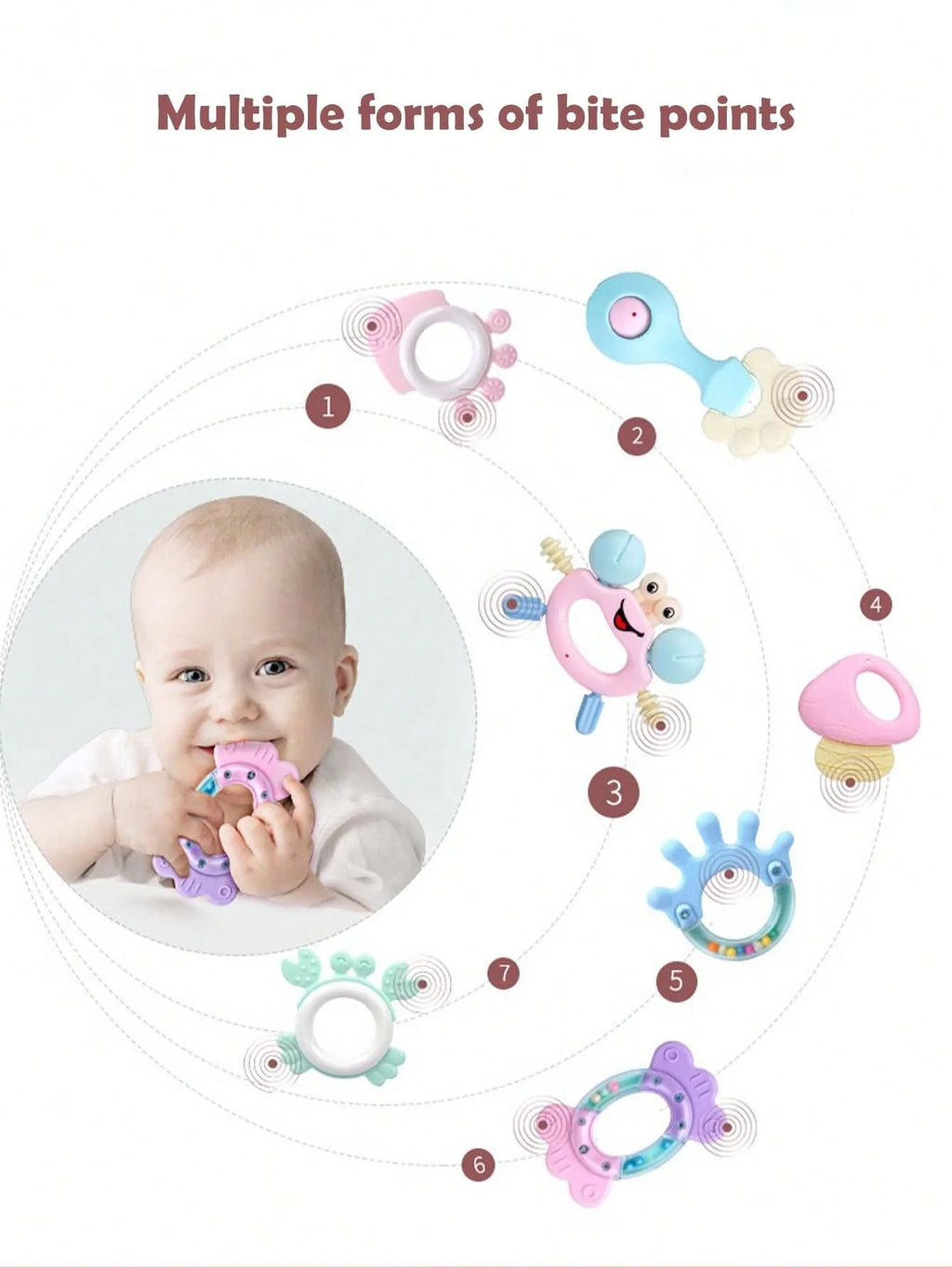 Bébé saisissant hochet dentition – développement préhension éveil sensoriel 3 mois+