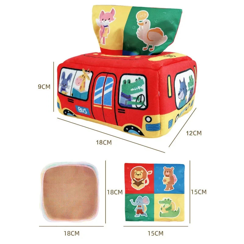 6 variantes boîtes Montessori tirer bois – foulards et anneaux chiffres voitures animaux
