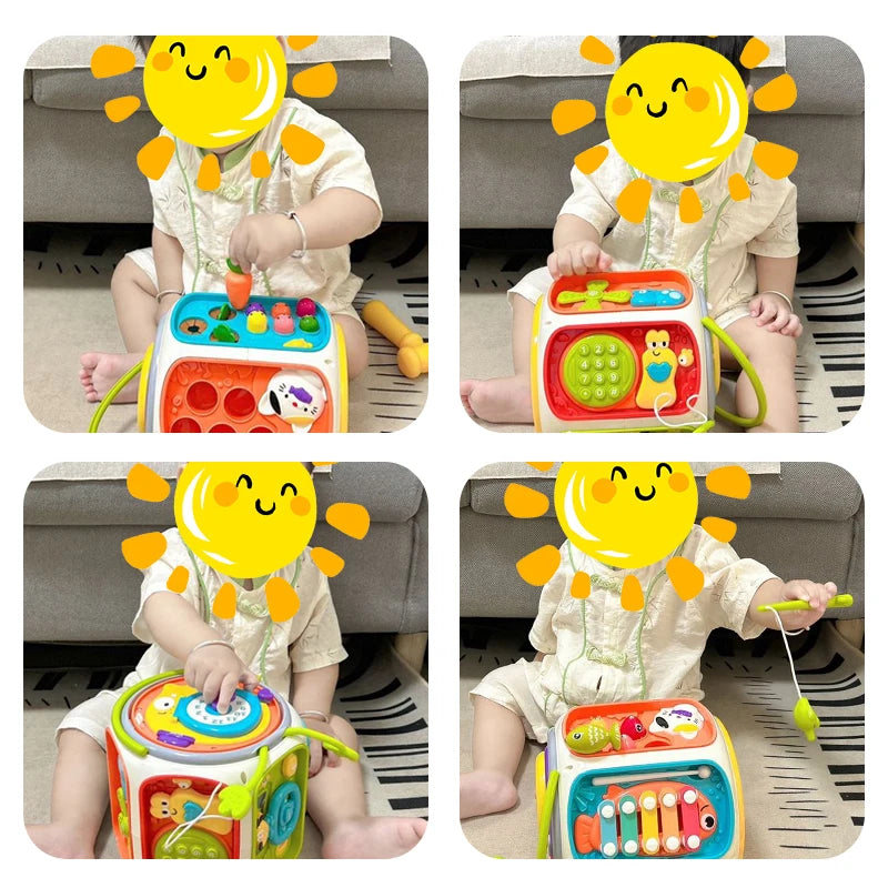 Bébé jouant avec téléphone jouet interactif – jeu d'imitation développement du langage