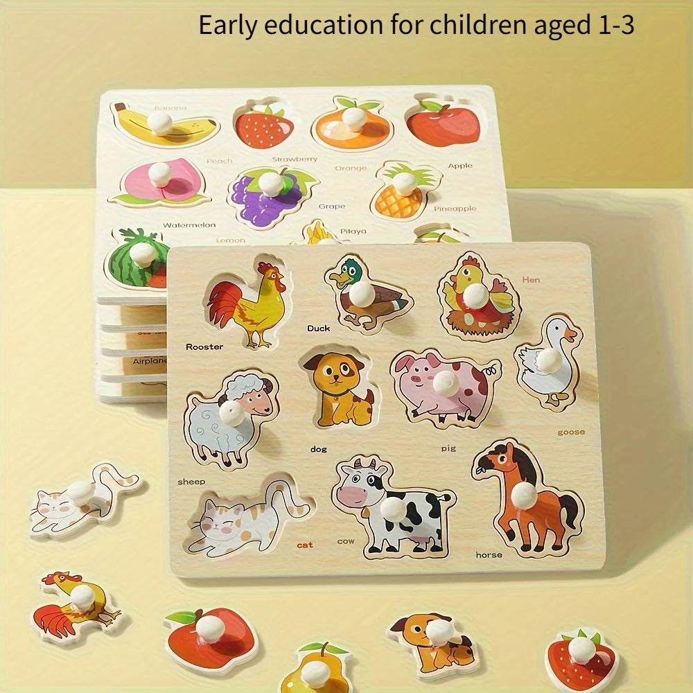 Puzzle Géométrique Montessori – Il Trouve Seul, Il Réussit Seul, Il Est Fier | Bois 1-3 ans