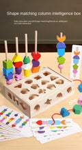 Zoom sur les pièces en bois certifié – jouet Montessori 5 en 1 sécurisé dès 12 mois