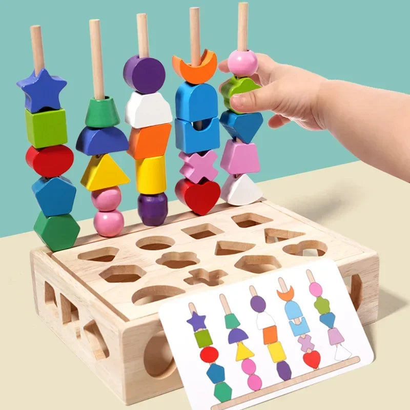 Activité tri des formes et couleurs – jouet Montessori 5 en 1 bois