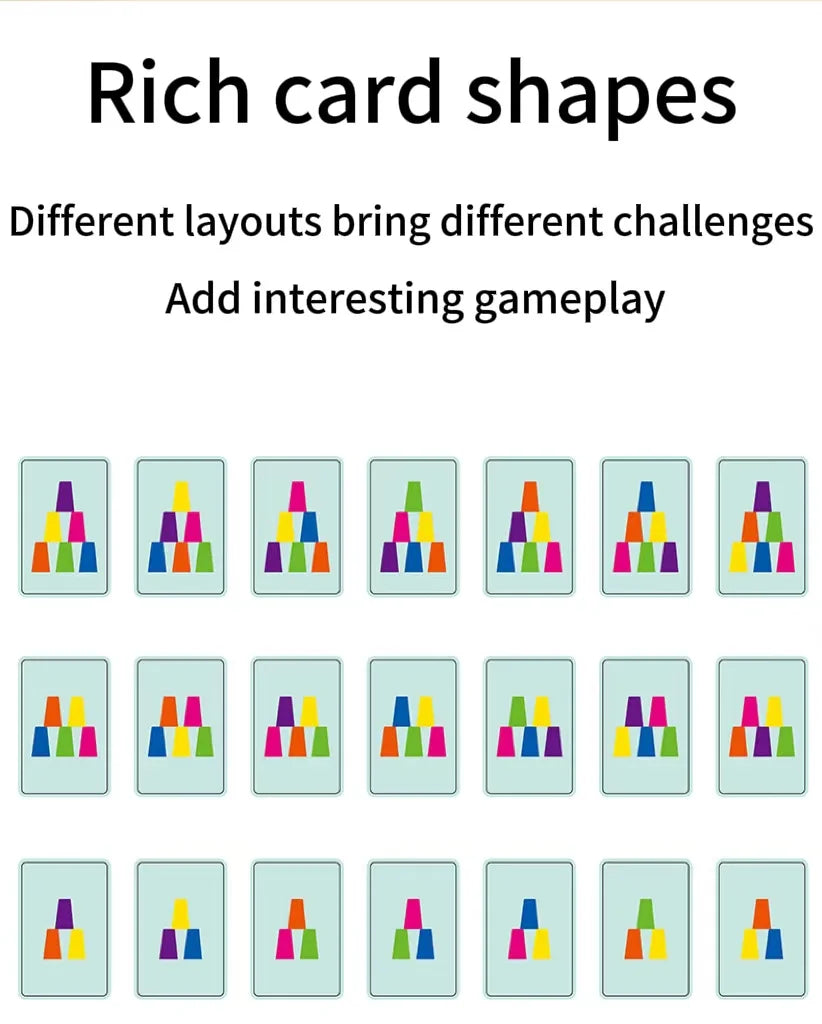 Gobelets Empilables Montessori + Cartes Défi – Grand, Moyen, Petit : Il Comprend Tout | 1-3 ans