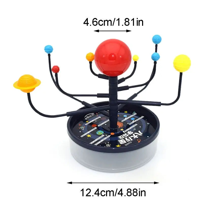 Modèle du système solaire DIY avec 9 planètes et soleil central – jouet éducatif et ses dimensions