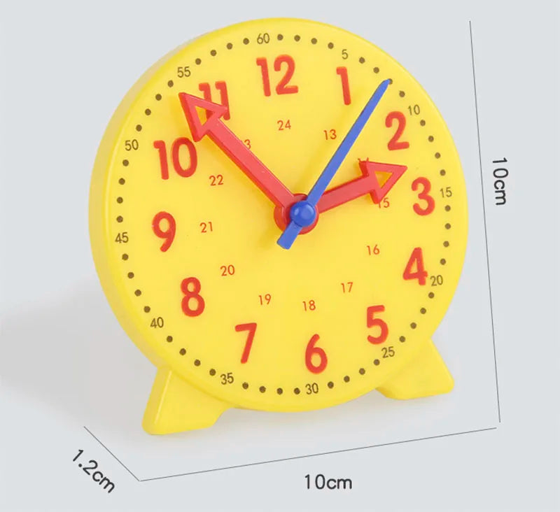 Horloge éducative jaune pour apprendre l’heure aux enfants